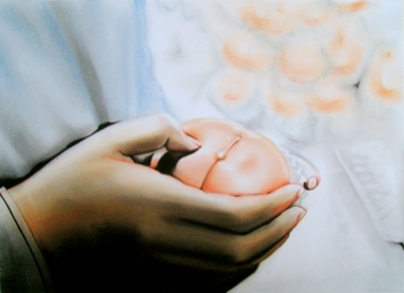 Peach (2010) Lápiz y pastel sobre papel. Medidas 24 x 32 cm.