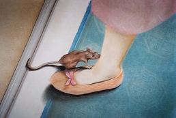 Killer Mouse (2012) Lápiz y pastel sobre papel. Medidas 31,5 x 46,5 cm.