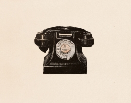 “#39 Dial M” (2013) Dibujo, lápiz y pastel sobre papel. Medidas 28 x 35,5 cm. Film: Dial M for Murder (1954) Dir. Alfred Hitchcock.